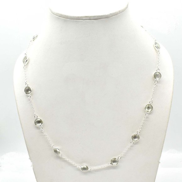 Silver Green Amethyst Necklace - Picture 2 of 3